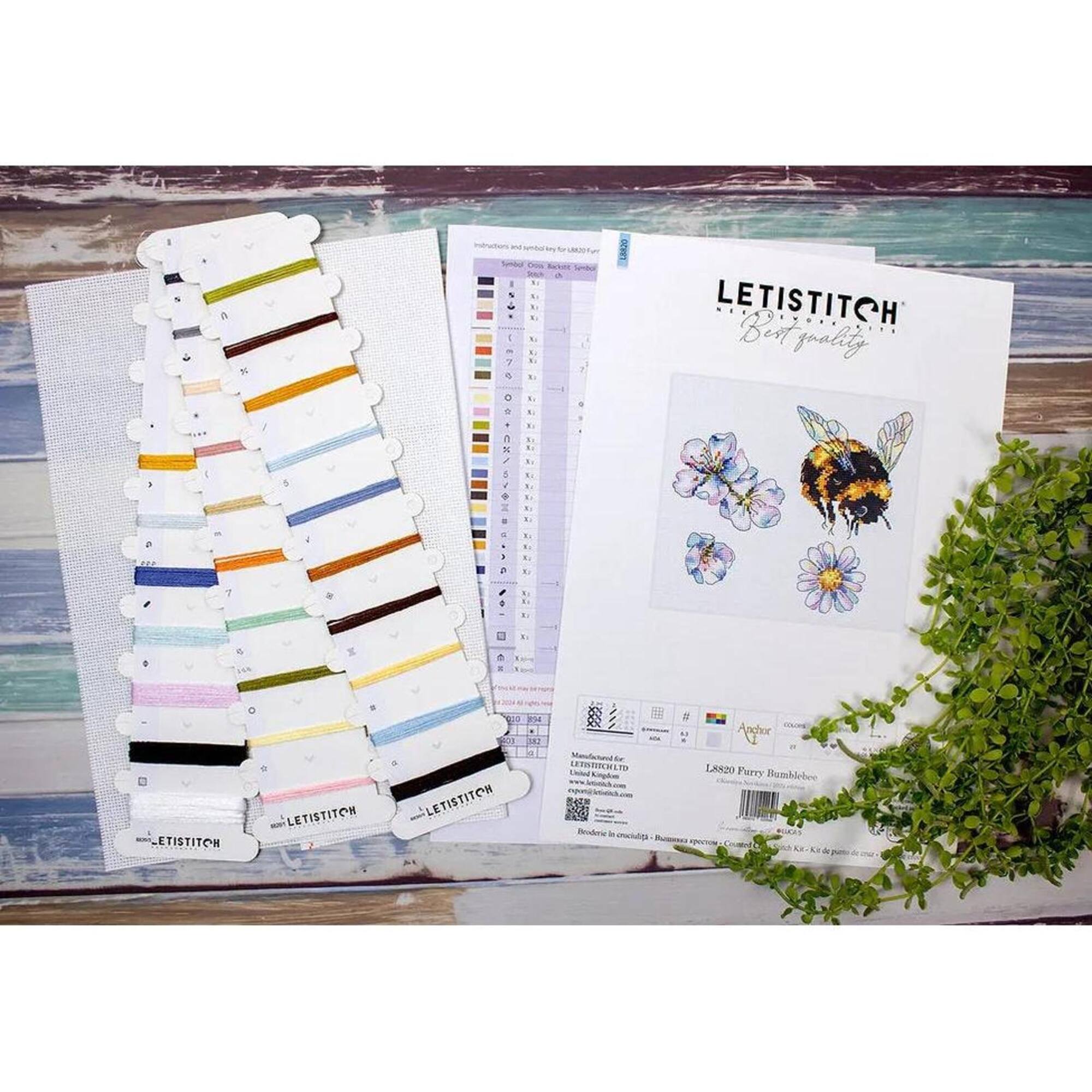 LetiStitch Furry Bumblebee Counted Cross Stitch Kit